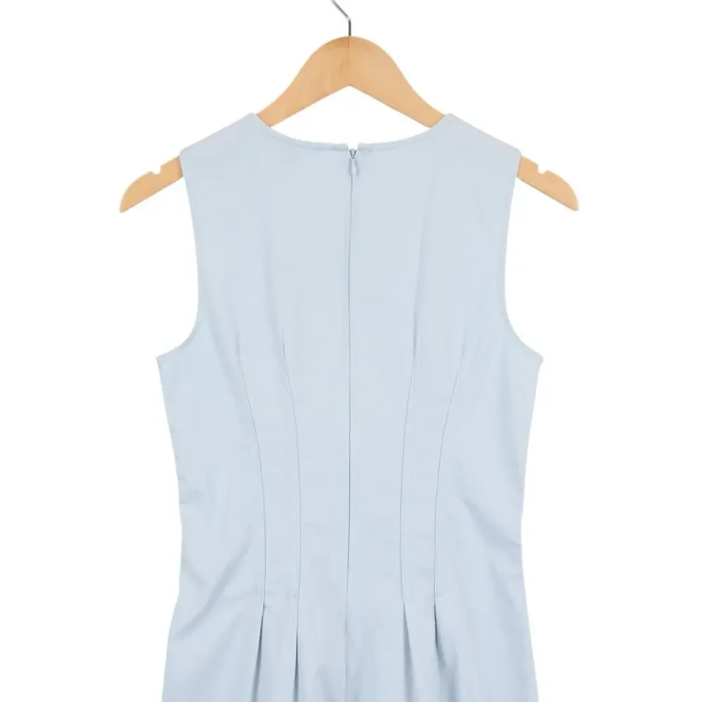 J.Crew Pintuck Midi Dress In Stretch Cotton Twill Edgewater Light Blue Size 4